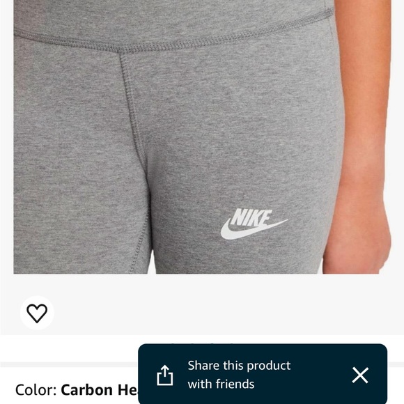 Nike Girls Leggings Gray Size M Little kids/Big kids - Picture 3 of 9